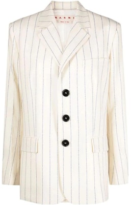 (Women) MARNI Striped Single-Breasted Blazer White GIMA0182U0UTW951STW06 Buy (Women) MARNI Striped Single-Breasted Blazer White GIMA0182U0UTW951STW06