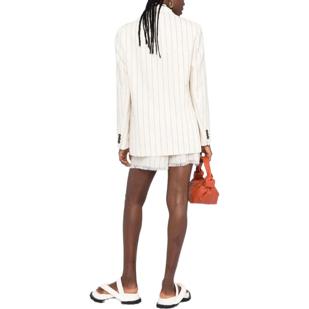 Shop (W) MARNI Blazer Berjalur Putih Single-Breasted GIMA0182U0UTW951STW06