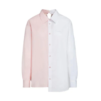 (Women) MARNI Two-Tone Patchwork Loose Long Sleeve Shirt Multicolor CAMA0546QX-UTC223-00W01