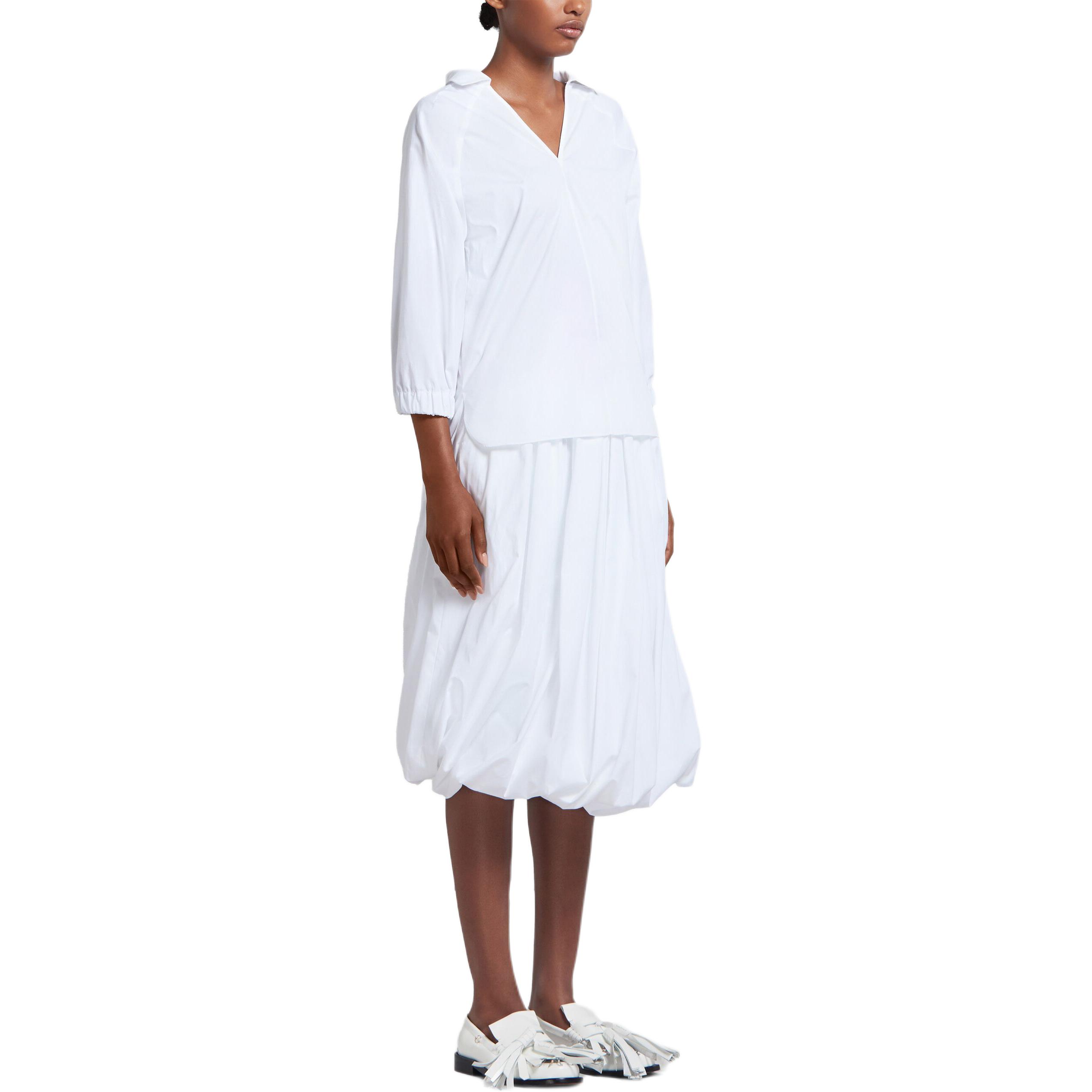 Purchase (W) MARNI Vネック コットン 3/4スリーブシャツ オプティカルホワイト TTMA0226X0-UTC223-00W01