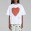 Shop (Women) MARNI White Heart Print Casual Crew Neck Short Sleeve T-Shirt THJET49EP7USCV37H2W01