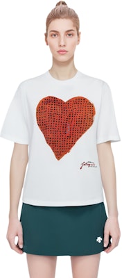 (Women) MARNI White Heart Print Casual Crew Neck Short Sleeve T-Shirt THJET49EP7USCV37H2W01 Details for (Women) MARNI White Heart Print Casual Crew Neck Short Sleeve T-Shirt THJET49EP7USCV37H2W01