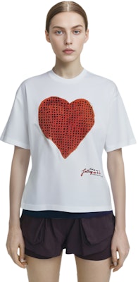 (Women) MARNI White Heart Print Casual Crew Neck Short Sleeve T-Shirt THJET49EP7USCV37H2W01 Sizing (Women) MARNI White Heart Print Casual Crew Neck Short Sleeve T-Shirt THJET49EP7USCV37H2W01