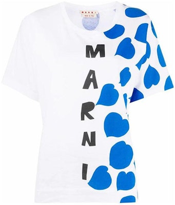 (Women) Marni White Letter Print Crew Neck Straight-Fit T-Shirt. THJEL32EPR-SCR06-MOB59 Buy (Women) Marni White Letter Print Crew Neck Straight-Fit T-Shirt. THJEL32EPR-SCR06-MOB59