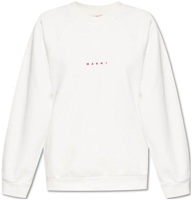 (Women) MARNI White Logo Print Crewneck Pullover Long Sleeve Sweatshirt FLJE0128P7USCU87LOW02 Buy (Women) MARNI White Logo Print Crewneck Pullover Long Sleeve Sweatshirt FLJE0128P7USCU87LOW02