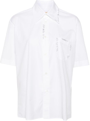 (Women) MARNI White Short-Sleeve Shirt with Embroidered Logo Pocket. CAMA0588S0UTC223-WHITE Buy (Women) MARNI White Short-Sleeve Shirt with Embroidered Logo Pocket. CAMA0588S0UTC223-WHITE