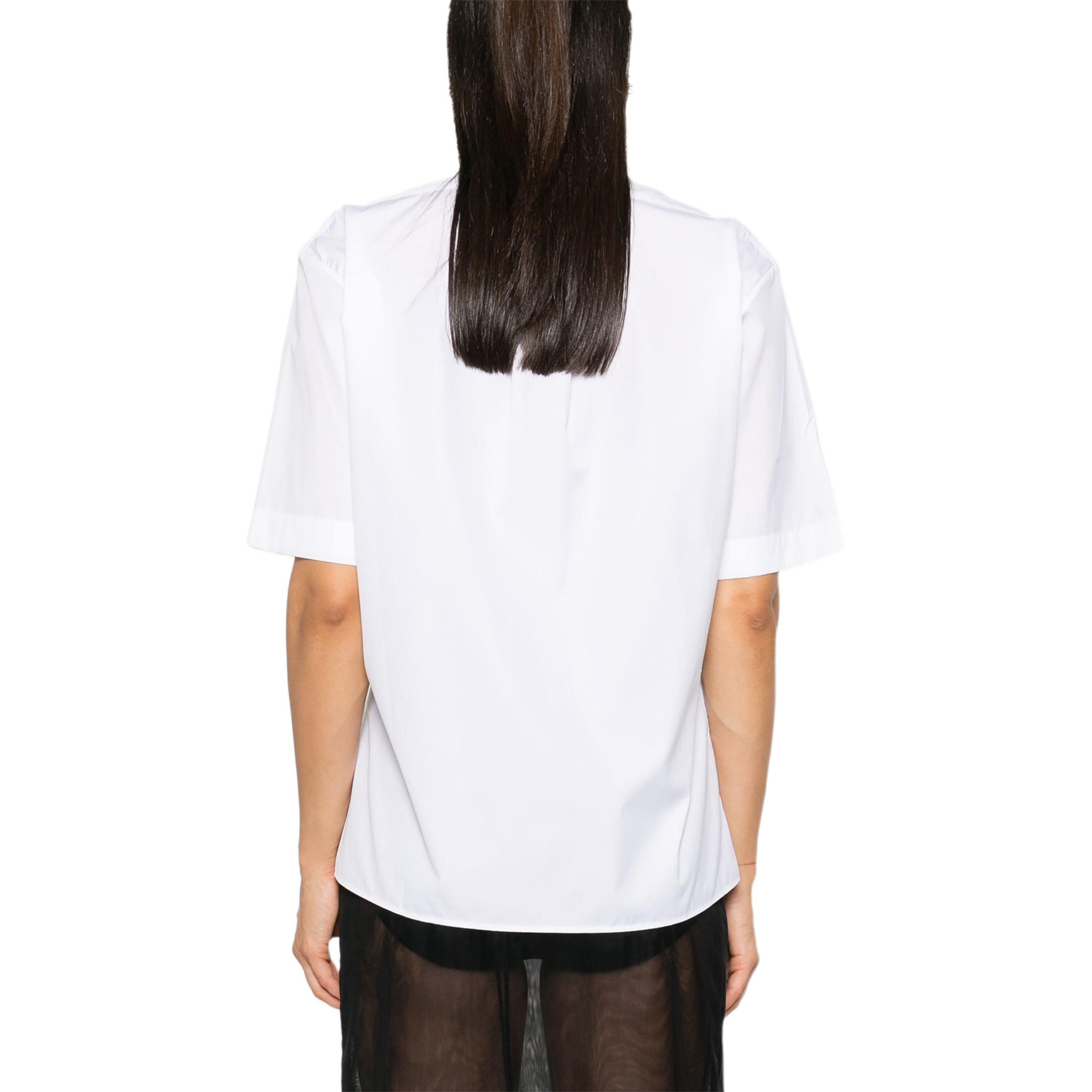 Shop (Women) MARNI  White Short-Sleeve Shirt with Embroidered Logo Pocket. CAMA0588S0UTC223-WHITE