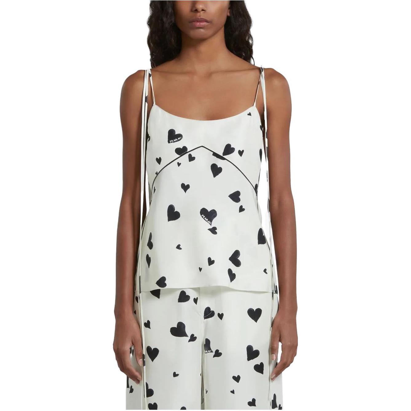 Lookbook (W) MARNI 白色無袖上衣全版愛心圖案印花 TTMA0269I0-UTSG03-BHW03