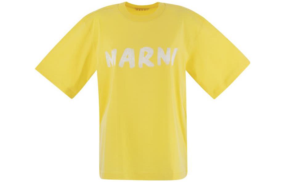 (Women) MARNI  Yellow Logo Print Crewneck Short Sleeve T-Shirt THJET49EPH-USCS11-L1Y20 圖 2