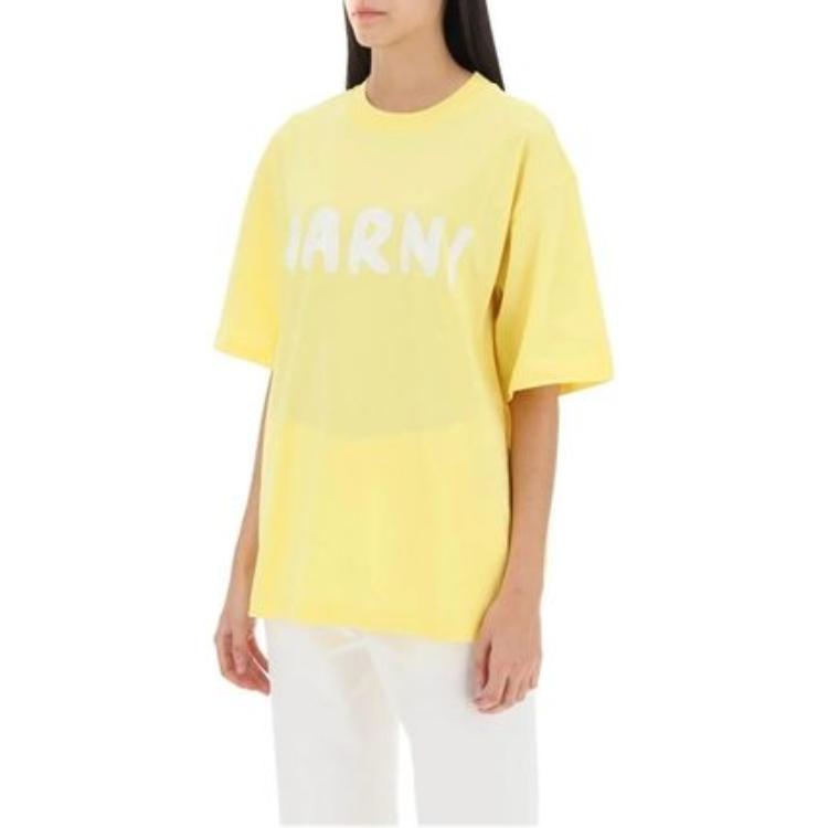 (Women) MARNI  Yellow Logo Print Crewneck Short Sleeve T-Shirt THJET49EPH-USCS11-L1Y20 圖 6