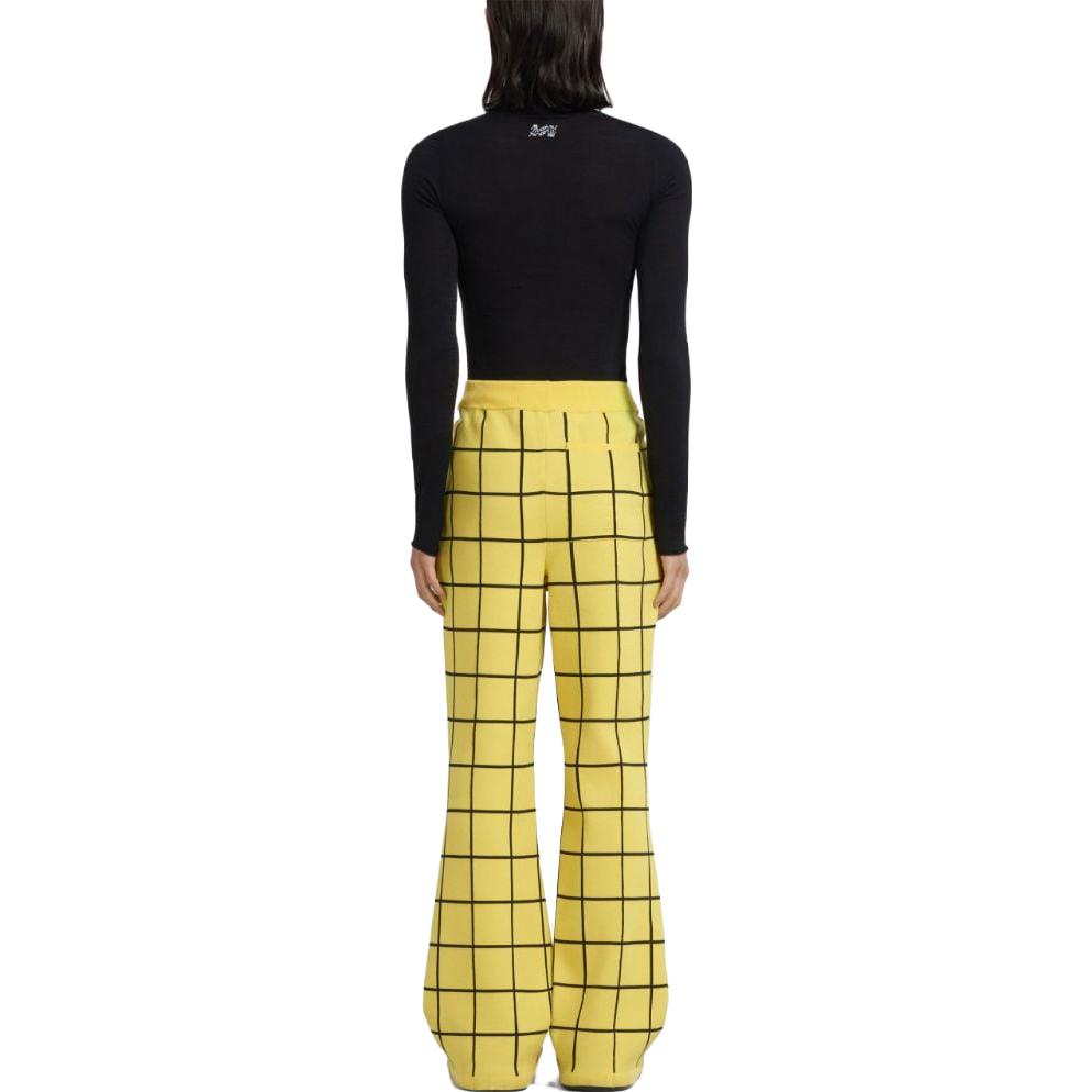 Shop (Women) MARNI  Yellow Plaid High-Waist Wide-Leg Casual Pants. PUMG0035Q0-UFV111-CHY56