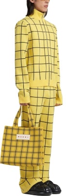 (Women) MARNI Yellow Plaid High-Waist Wide-Leg Casual Pants. PUMG0035Q0-UFV111-CHY56 Purchase (Women) MARNI Yellow Plaid High-Waist Wide-Leg Casual Pants. PUMG0035Q0-UFV111-CHY56