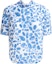 Buy (Women) MARNI Abstract Print Curved Hem Short Sleeve Shirt Women White. TTMA0351S1UTC410-BLUE