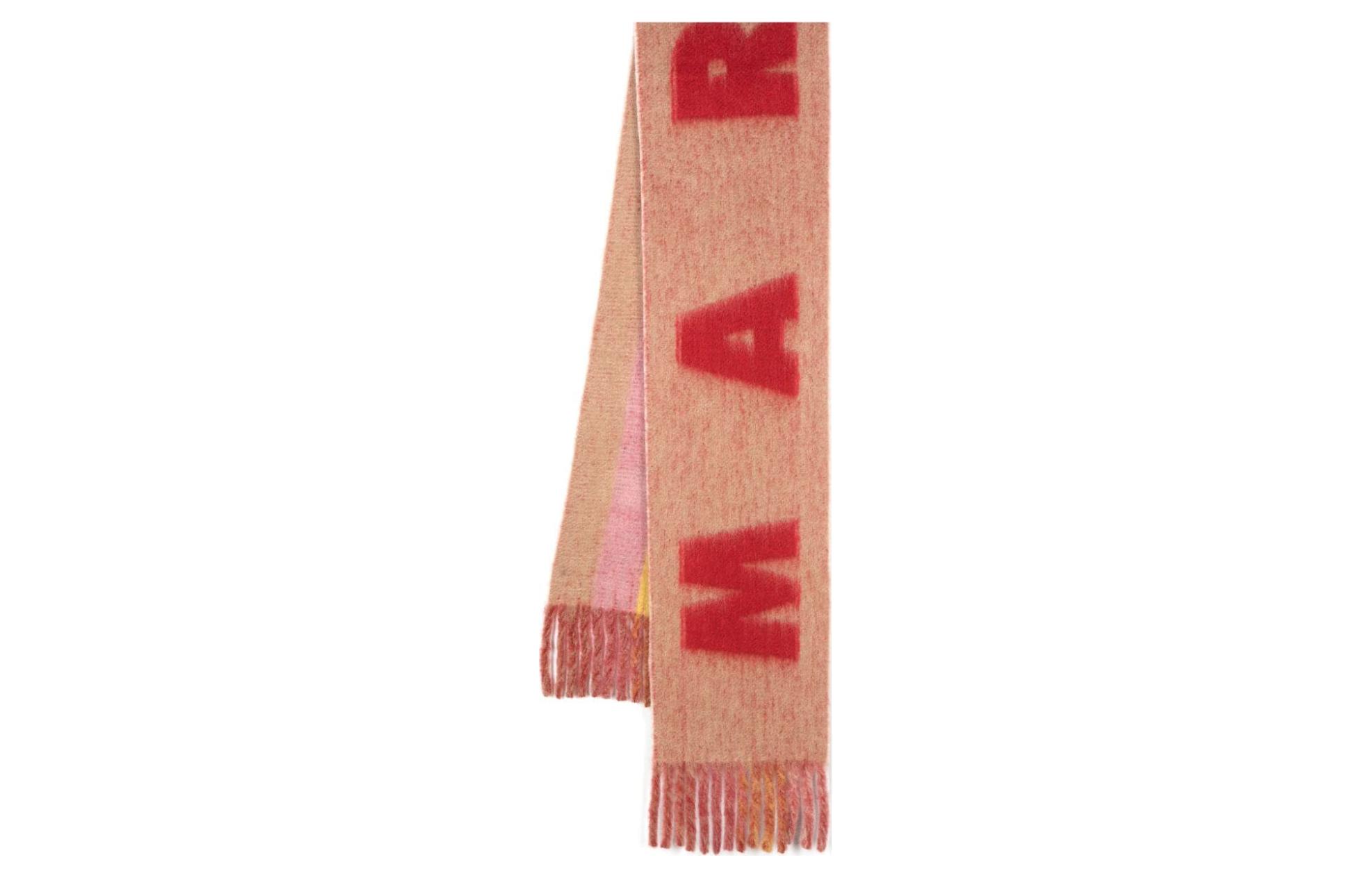 (Women) MARNI Alphabet Logo Wool Scarf Beige for Women. SCMC0103A0UAW017UAW017JQW29