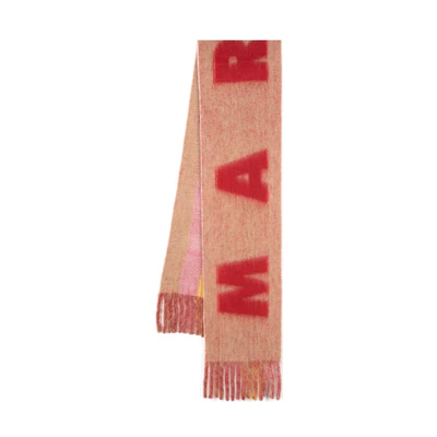 (Women) MARNI Alphabet Logo Wool Scarf Beige for Women. SCMC0103A0UAW017UAW017JQW29