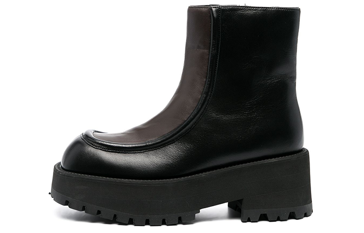 (Women) Marni Ankle Boot 'Retro Square Toe Black/Brown' TCMS002806P3387Z1Q68