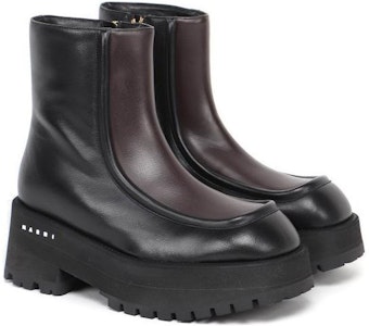 (W) Bot Marni 'Retro Square Toe Hitam/Coklat' TCMS002806P3387Z1Q68 Lookbook (W) Bot Marni 'Retro Square Toe Hitam/Coklat' TCMS002806P3387Z1Q68