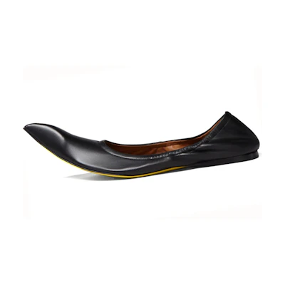 (W) Marni Ballet Flat 'Black Leather Point-Toe'