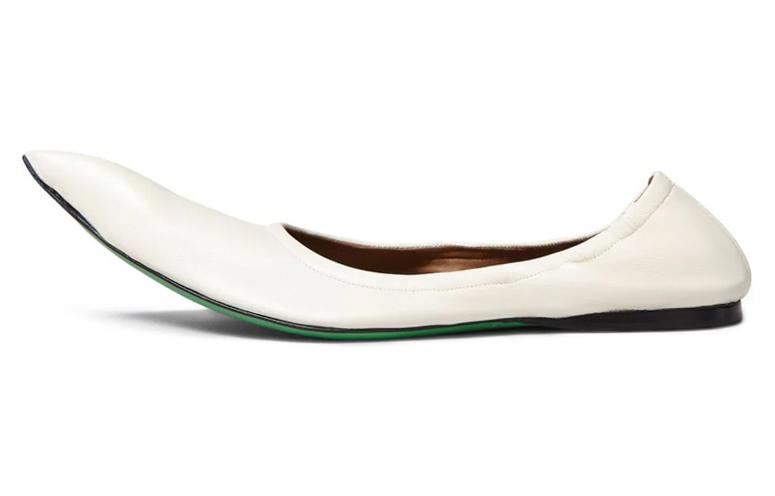 (W) Marni Ballet Flat 'White Leather'
