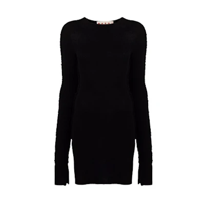 (Women) MARNI Black Knit Pullover Sweater with Split Cuffs. GCMD0278A0UFZ409-00N99