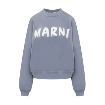(Women) MARNI Bold Logo Crewneck Long Sleeve Sweatshirt Women’s Light Purple. FLJE0185P2USCU88LOB36