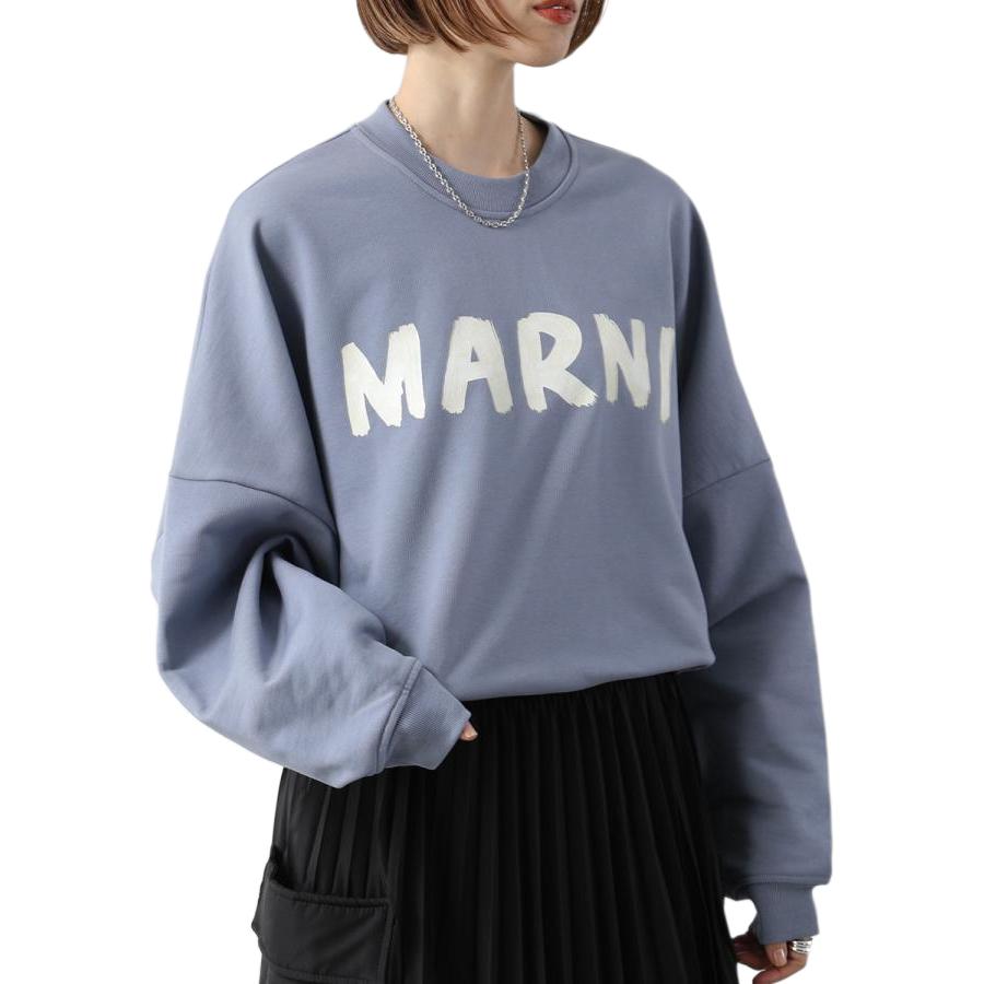 Details for (Women) MARNI Bold Logo Crewneck Long Sleeve Sweatshirt Women’s Light Purple. FLJE0185P2USCU88LOB36