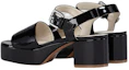 Lookbook (W) Marni Sandal Kulit Berkilat dengan Buckle 'Hitam' SAMS014605P434700N99
