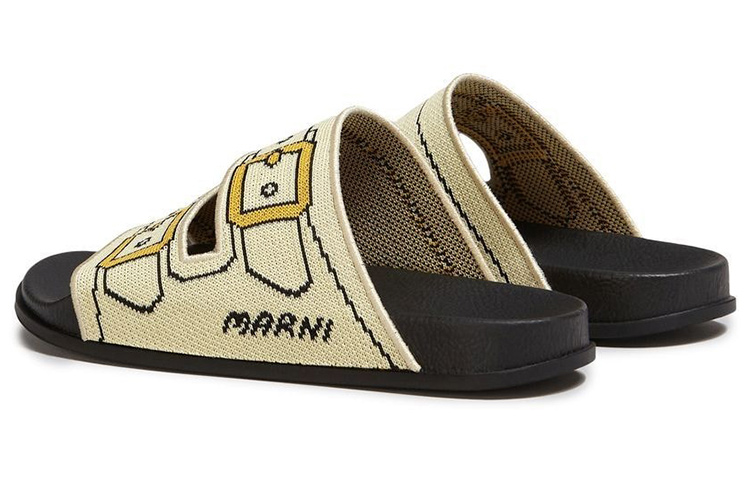 (W) Marni Buckle Print Slide 'Beige Black' 圖 4