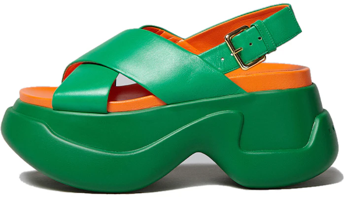 MARNI 小牛皮 搭扣厚底時尚涼鞋 女款 綠色 Buy MARNI 小牛皮 搭扣厚底時尚涼鞋 女款 綠色