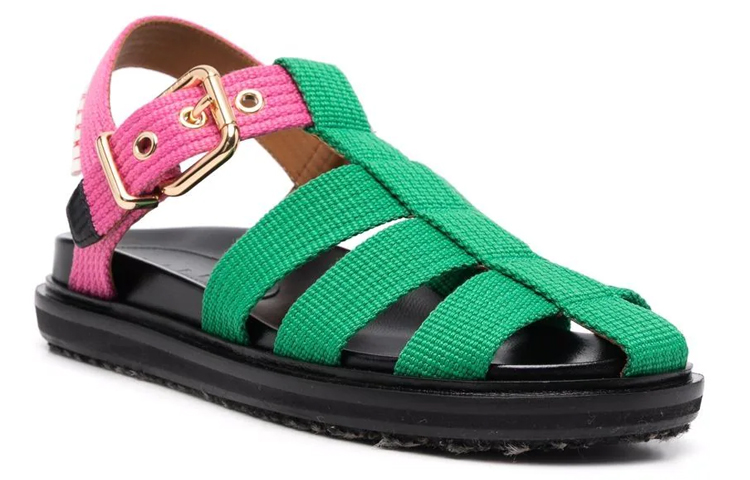 Lookbook MARNI 笼形設計涼鞋 女款 綠粉色