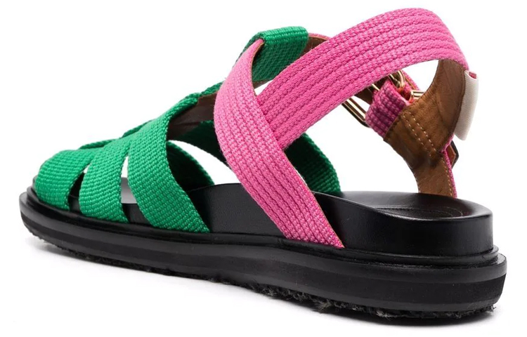 Shop MARNI 笼形設計涼鞋 女款 綠粉色
