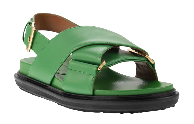 (W) Marni Calfskin Crisscross Strap Sandals 'Green Fashion' 圖 2