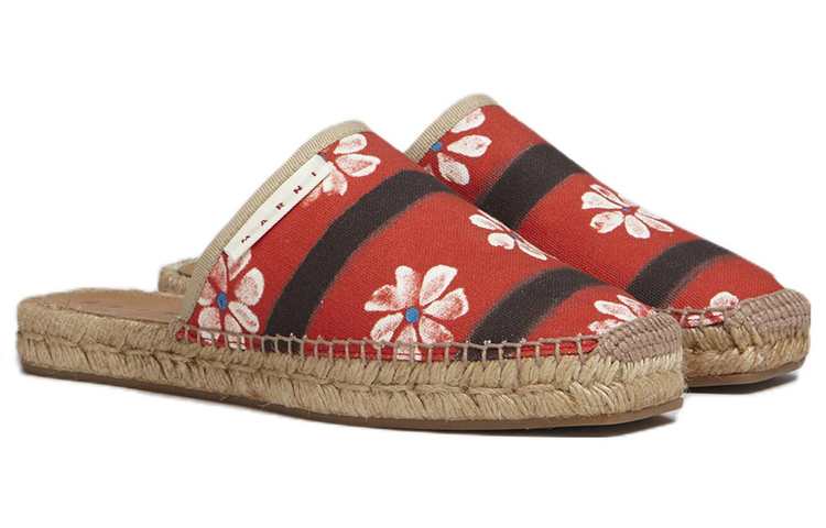 (W) Marni Canvas Fashion Slide 'Daisy Stripes Red' 圖 2