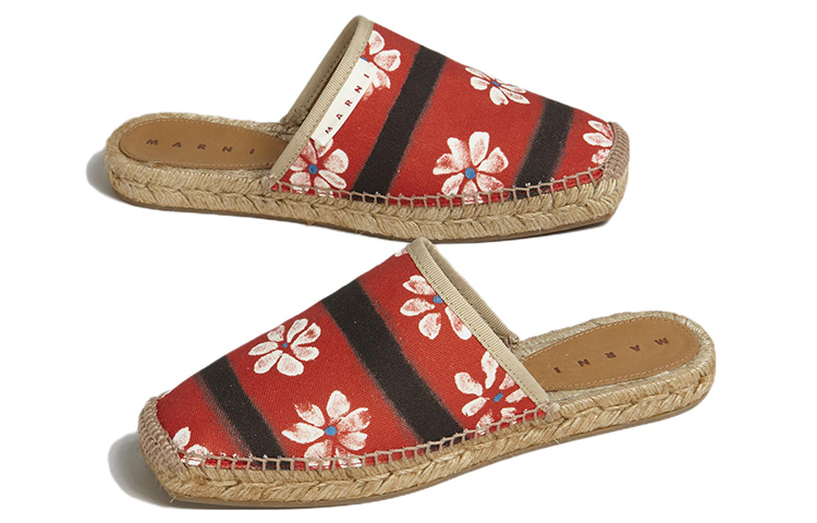 (W) Marni Canvas Fashion Slide 'Daisy Stripes Red' 圖 5