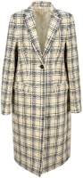 (Women) MARNI Checkered Single-Button Long Sleeve Blazer Coat - Off White. CPMA0145U0-TW892C-HW06 (Women) MARNI Checkered Single-Button Long Sleeve Blazer Coat - Off White. CPMA0145U0-TW892C-HW06