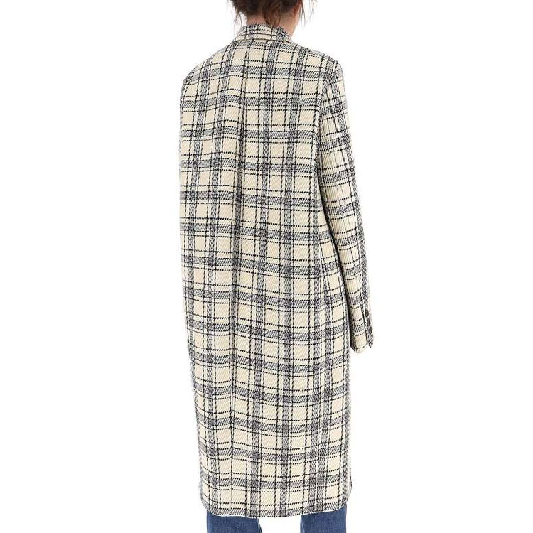 Shop (W) MARNI Blazer Kot Lengan Panjang Butang Tunggal Corak Kotak - Putih Krem. CPMA0145U0-TW892C-HW06