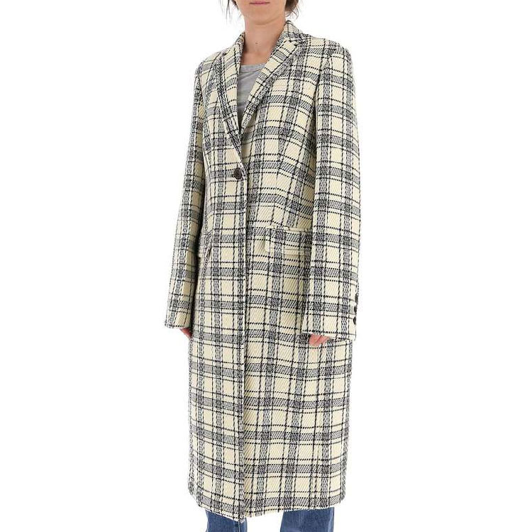 Purchase (W) MARNI Blazer Kot Lengan Panjang Butang Tunggal Corak Kotak - Putih Krem. CPMA0145U0-TW892C-HW06