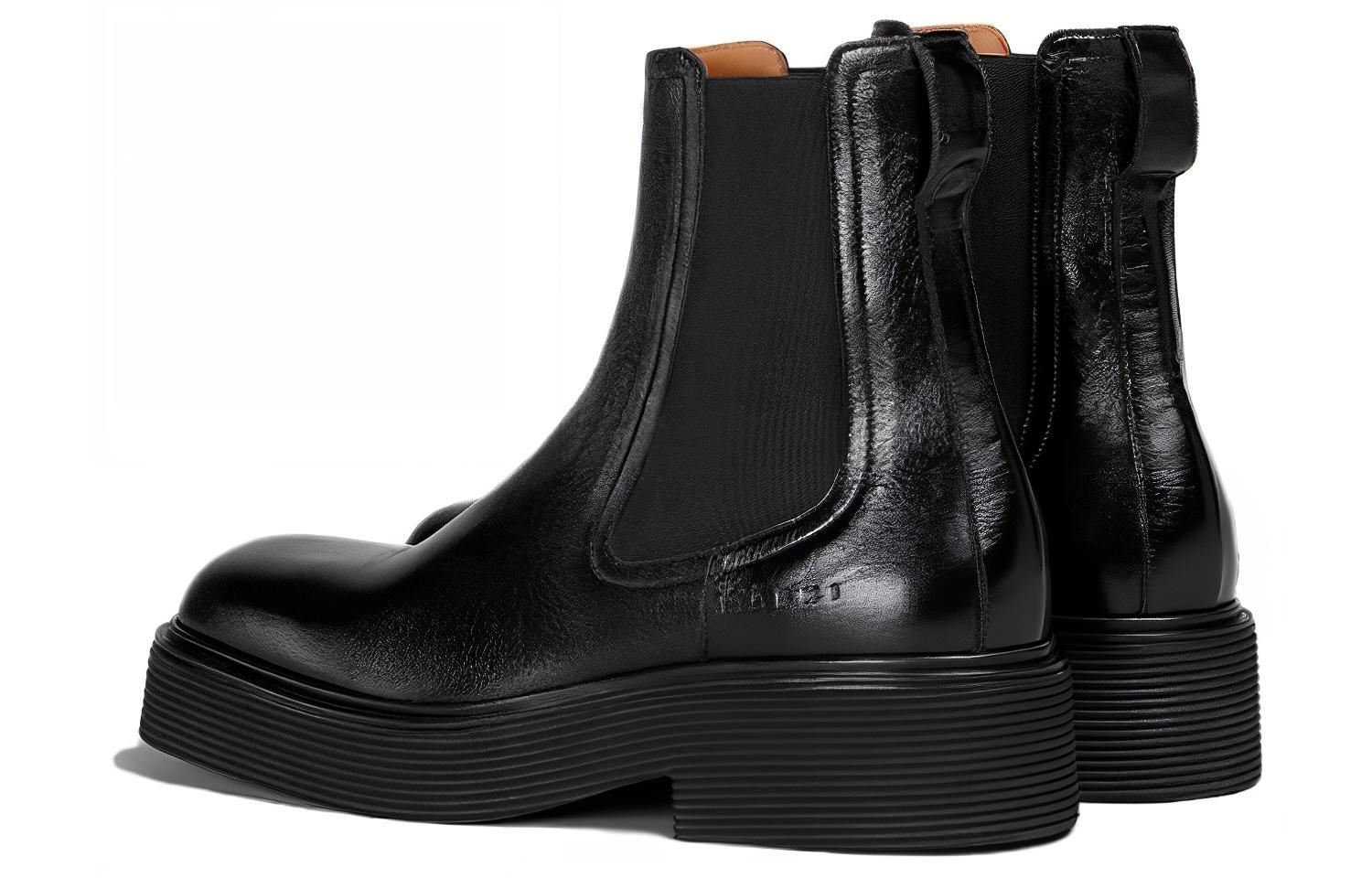 Lookbook MARNI 皮革 套穿方頭 短筒 切爾西靴 女款 黑色