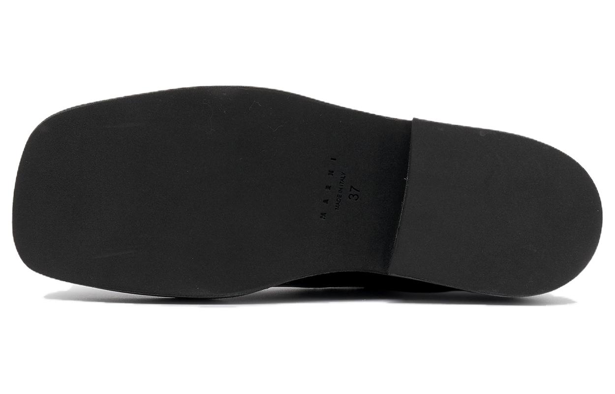 Purchase MARNI 皮革 套穿方頭 短筒 切爾西靴 女款 黑色