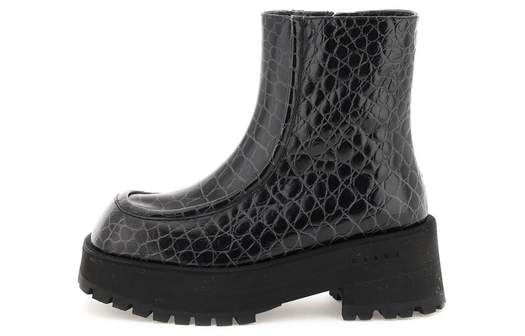 (Women) Marni Chunky Boot 'Crocodile Embossed Black Leather' TCMS002806P504600N99
