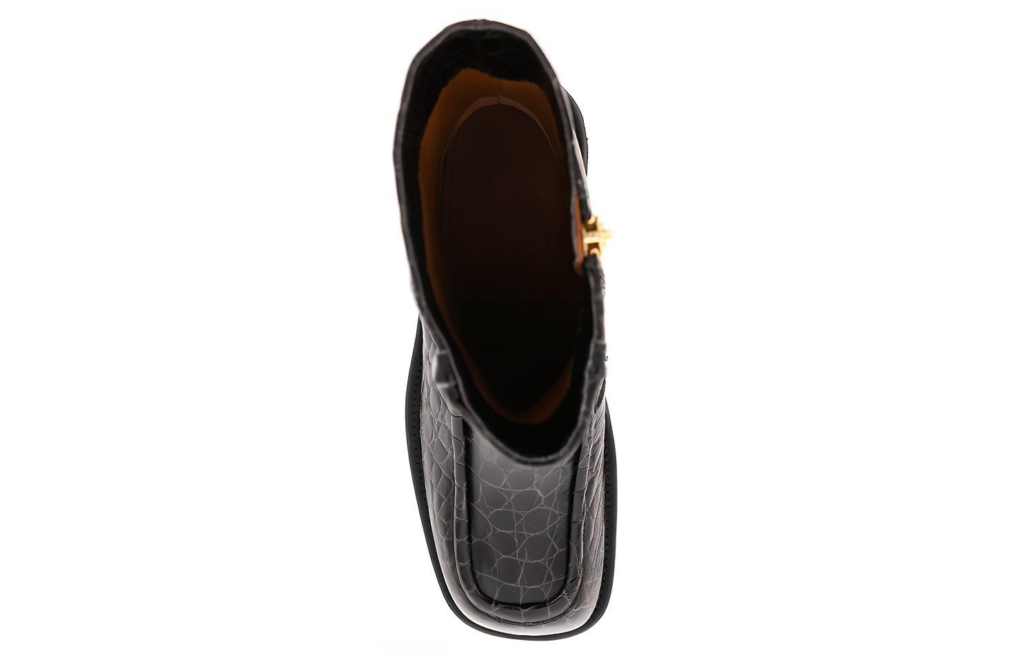 Lookbook (Women) Marni Chunky Boot 'Crocodile Embossed Black Leather' TCMS002806P504600N99
