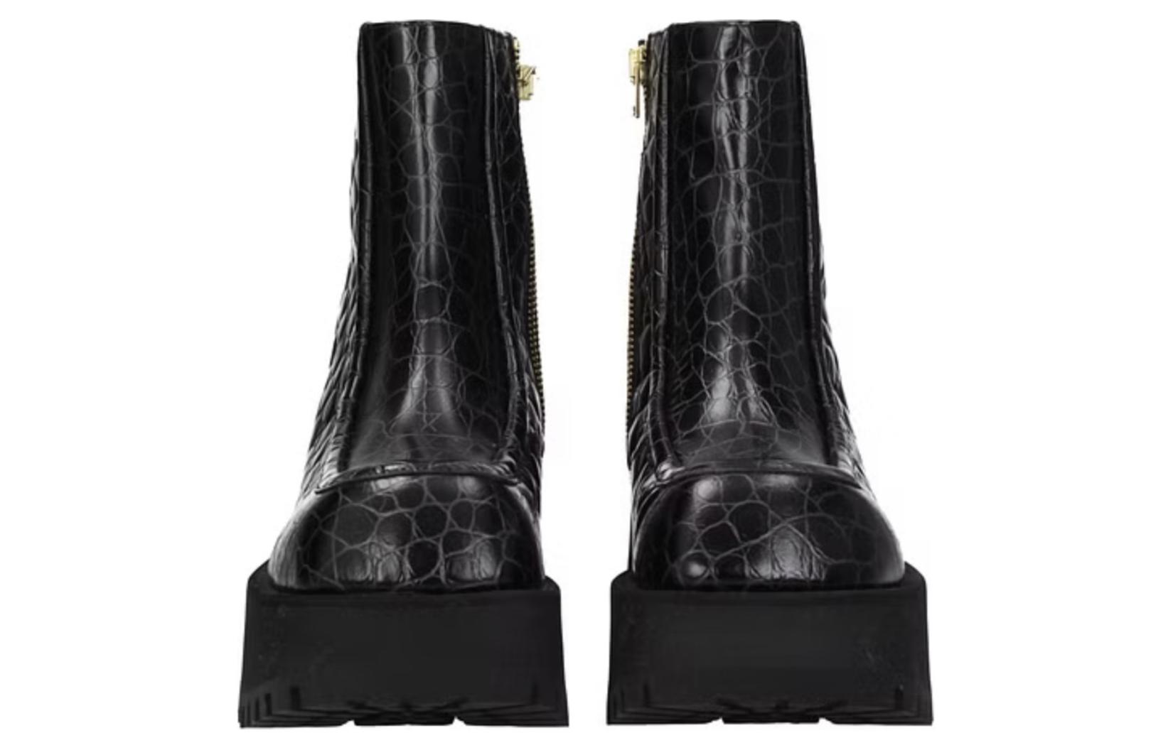 Shop (Women) Marni Chunky Boot 'Crocodile Embossed Black Leather' TCMS002806P504600N99