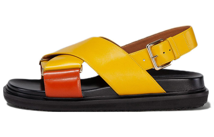(Women) Marni Cross Sandal 'Yellow Orange' FBMS005201P3614ZO081