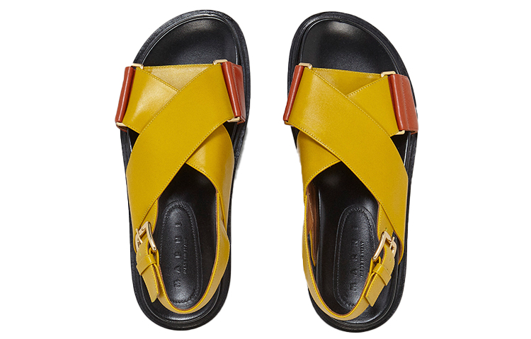 Shop (W) Marni 交叉凉鞋 '黄橙色' FBMS005201P3614ZO081
