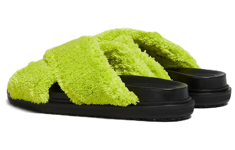 Lookbook MARNI 聚酯纖維 交叉帶 時尚拖鞋 女款 綠色