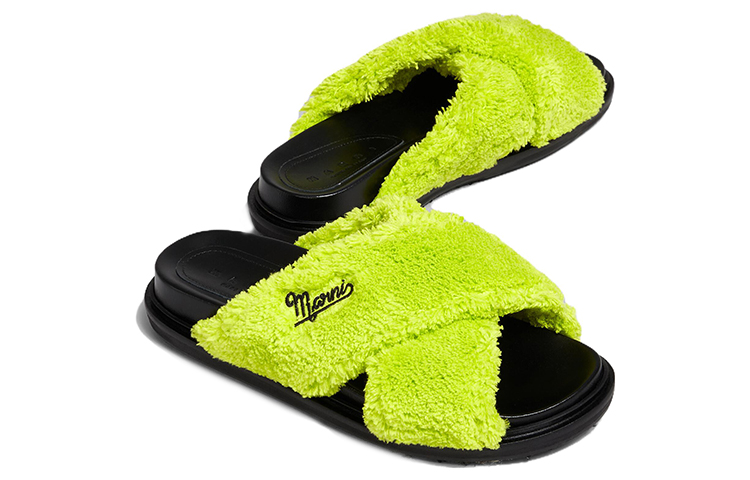 Purchase MARNI 聚酯纖維 交叉帶 時尚拖鞋 女款 綠色