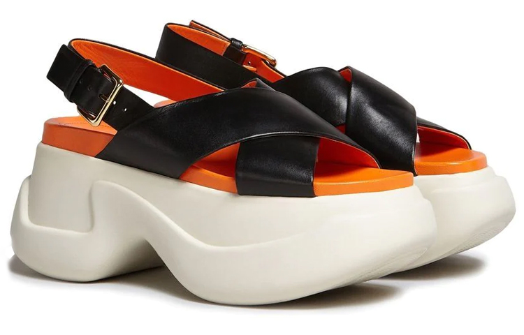 (W) Marni Cross Toe Fashion Sandal 'Black Leather' 圖 2