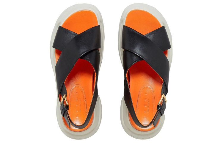 (W) Marni Cross Toe Fashion Sandal 'Black Leather' 圖 4