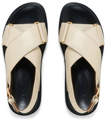 (W) Marni 白色皮革交叉带厚底拖鞋 FBMS015701P361400W11 Shop (W) Marni 白色皮革交叉带厚底拖鞋 FBMS015701P361400W11