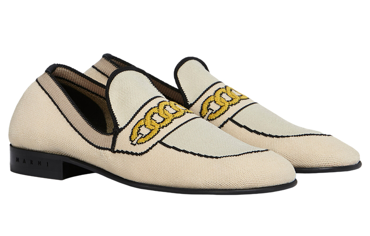 Order (Women) Marni Elastic Knit Loafer 'White' MOMS003601P4547ZO123